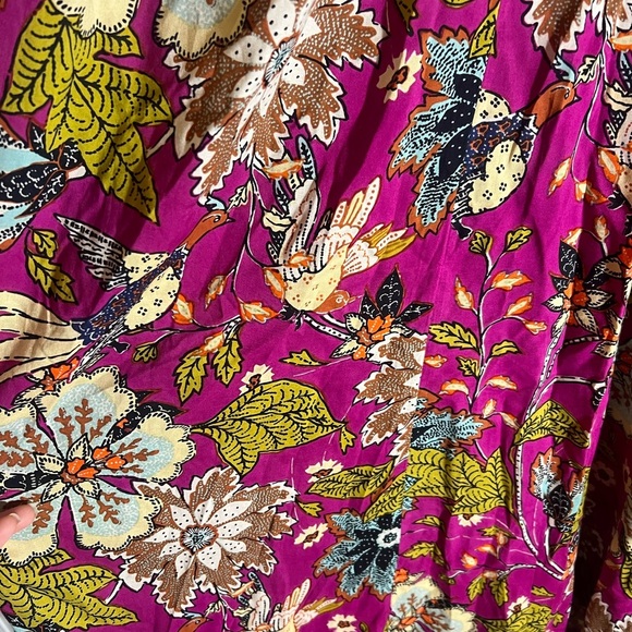 Anthropologie Bird Floral Maxi Dress Boho Magenta Strappy Cutout Pink Size 2X - Picture 8 of 12